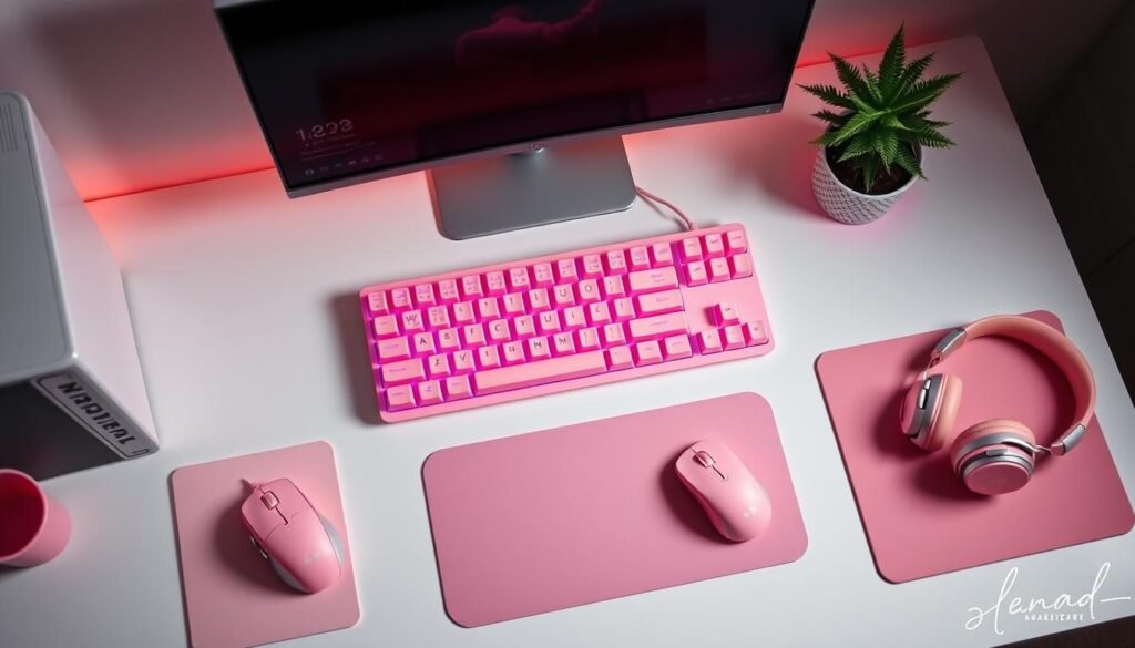 stylish pink gaming keyboard setup stylish pink gaming keyboard setup